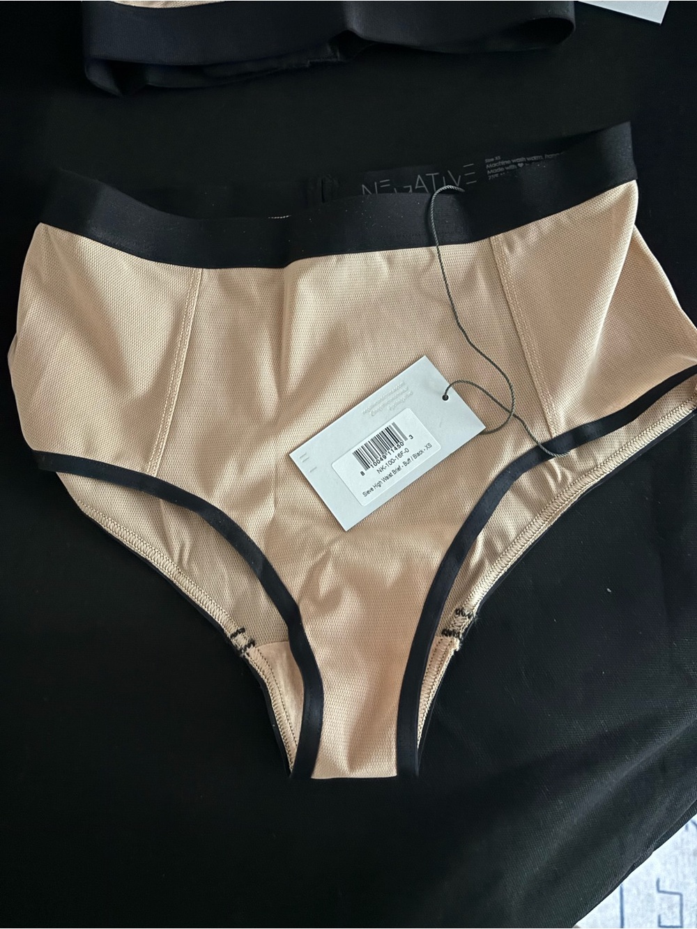 Negative Sieve High Waist Brief (XS) - buff/black
